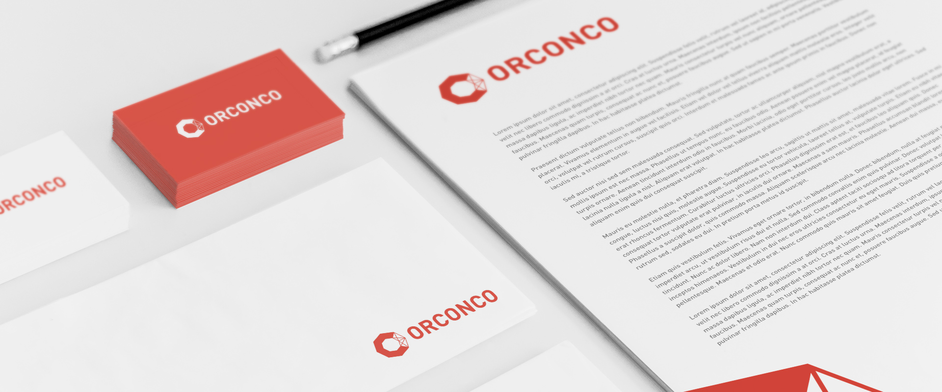 Print stationary design for Orconco